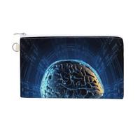 FekiLoot Artificial Intelligence Brain Coin Purse,Travel Portable Keychain Wallet Canvas Coin Wallets Mini Zipper Tool Bag Lightweight Change Purse