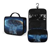 FekiLoot Artificial Intelligence Brain Wash Bag Cute Hanging Toiletry Bag Large Capacity Medicine Bags Portable Organized Pockets for Makeup Organizer for Travel Essentials