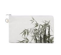 FekiLoot Asian Bamboo Coin Purse,Travel Portable Keychain Wallet Canvas Coin Wallets Mini Zipper Tool Bag Lightweight Change Purse