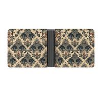 FekiLoot Asian Elephants Leather Wallet Double-Sided Different Images Bifold Wallet Ultra Strong Stitching Slim Wallets