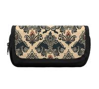 FekiLoot Asian Elephants Pencil Case Office Pencil Box Large Capacity Pencil Box Pouch Holder Double Zipper Pencil Case Use to Organize Desktop And Plan Space Home Office