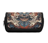 FekiLoot Asian Style Pattern Pencil Case Office Pencil Box Large Capacity Pencil Box Pouch Holder Double Zipper Pencil Case Use to Organize Desktop And Plan Space Home Office