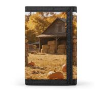 FekiLoot Autumn Field Watchman Wallet Minimalist Front Pocket Slim Credit Card Holder Stylish Trifold Wallet for Men Women