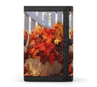 FekiLoot Autumn Thanksgiving Trifold Wallet Slim Minimalist Front Pocket Men's Passcase Wallet Credit Card Holder