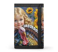 FekiLoot Autumn Thanksgiving Wallet Slim Trifold Wallets with Multiple Card Slots Credit Card Holder Pocket Coin Purse