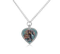 FekiLoot Aztec Elephant Pattern Urn Necklace for Ashes Heart Cremation Jewelry Memorial Keepsake Pendant Locket Ash Holder Memory Jewelry for Women Men to Hold Ashes of Loved Ones