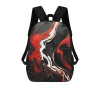 FekiLoot Backpack Laptop Backpacks for Men Travel Hiking Daypack Black And Red Marble Casual Backpacks 17 Inch