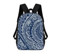 FekiLoot Backpack Laptop Backpacks for Men Travel Hiking Daypack Blue Polynesian Maori Tribal Pattern Casual Backpacks 17 Inch