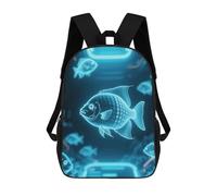 FekiLoot Backpack Laptop Backpacks for Men Travel Hiking Daypack Digital Holographic Fish Casual Backpacks 17 Inch