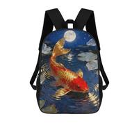 FekiLoot Backpack Laptop Backpacks for Men Travel Hiking Daypack Koi in Moonlit Pond Casual Backpacks 17 Inch