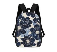 FekiLoot Backpack Laptop Backpacks for Men Travel Hiking Daypack Navy Blue Flowers Casual Backpacks 17 Inch