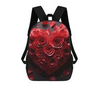 FekiLoot Backpack Laptop Backpacks for Men Travel Hiking Daypack Red Rose Love Heart Casual Backpacks 17 Inch