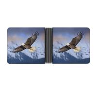 FekiLoot Bald Eagle Flying Wallet Slim PU Bifold Design Wallet with Multiple Card Slots Wallets Extra Capacity Pocket Wallets