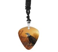 FekiLoot Bald Eagle Guitar Pick Necklace Titanium Steel Guitar Bass Picks Pendant Rock Music Lovers Jewelry Custom Personalized Musical Guitarist Necklace for Women Men