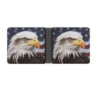 FekiLoot Bald Eagle Leather Wallet Mens Bifold Wallets Travel Cash Credit Card Holder Womens Minimalist Purse