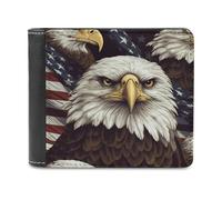 FekiLoot Bald Eagle PU Leather Wallet Bifold Wallet Front Pocket Wallets Fashion Purse Slim Billfold Credit Card Holder