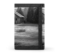 FekiLoot Barn Black And White Trifold Wallet Slim Minimalist Front Pocket Men's Passcase Wallet Credit Card Holder