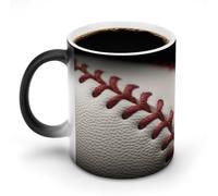 FekiLoot Baseball Lace Close Up Discoloration Mug Heat Sensitive Color Changing Cup Personalized Coffee Mug for Birthday Graduation,Anniversary Christmas Gift