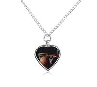 FekiLoot Basketball Custom Ashes Necklace Personalized Pet Urn Hair Cremation Souvenir Necklace Memorial Keepsake Holder Pendant Heart Jewelry for Ashes Gift for Dog Loss