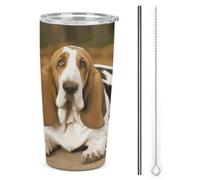 FekiLoot Basset Hound Tumbler Water Bottle Coffee Cups