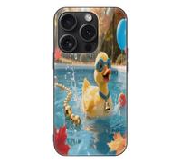 FekiLoot Bat Pool Flutter for iPhone 15 Case Tempered Glass TPU Back Panel Shockproof with Anti-Fingerprint Phone Cover Black