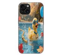FekiLoot Bat Pool Flutter for iPhone 15 Case Tempered Glass TPU Back Panel Shockproof with Anti-Fingerprint Phone Cover Black