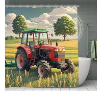 FekiLoot Bathroom Tractor Theme Shower Curtain Waterproof Polyester Bath Curtain 70"X 70" with Grommet & Hook Soft Modern Shower Curtains Light-Weight & Machine Washable