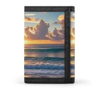 FekiLoot Beach Maui Hawaii Sunset Wallet Men's Trifold Wallet Extra Capacity Credit Card Holder Cards Purse Front Pocket