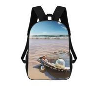 FekiLoot Beach Pearl Backpack Laptop Computer Bag Large Travel Backpack Custom Print Bookbag Work Casual Daypack