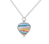 FekiLoot Beach Surfboard Urn Necklaces for Ashes Personalized Human Pet Cremation Jewelry Keepsake Locket Heart Pendant with Filling Kit Memorial Gift for Dog Cat Lover Women Men