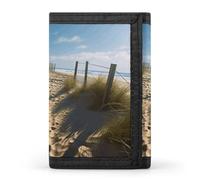 FekiLoot Beach Themed Wallet Compact Blocking Trifold Wallets with Zipper Minimalist Purse Wallet Credit Card Holder