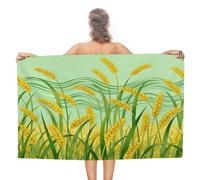 FekiLoot Beach Towel 31X51 Quick Dry Bath Towels Green Wheat Field Lightweight Sand Free Pool Bath Shower Towels Oversized Beach Blanket for Swimming Travel Favors Birthday Vacation Gift
