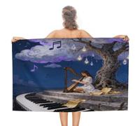 FekiLoot Beach Towel 31X51 Quick Dry Bath Towels Note Cloud Tree Lightweight Sand Free Pool Bath Shower Towels Oversized Beach Blanket for Swimming Travel Favors Birthday Vacation Gift