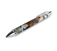 FekiLoot Bear Crossing The River Ballpoint Pens Retractable Black Ink Ballpoint Pens 0.5mm Medium Point Smooth Writing Pattern Pen with Super Soft Grip Cute Work Supplies for Men Women 1 PCS