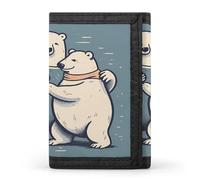 FekiLoot Bear Dancing Wallet for Men Slim Minimalist Trifold Wallet with ID Window And Credit Card Holder