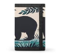 FekiLoot Bear Silhouette Men's Wallet Extra Capacity Trifold Wallet Thin & Stylish Trifold Card Holder with ID Window