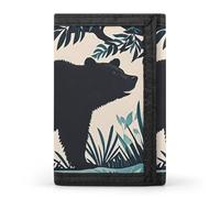 FekiLoot Bear Silhouette Trifold Wallet Slim Credit Card Holder Stylish Trifold Billfold Minimalist Front Pocket Friendly Purses