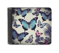 FekiLoot Beautiful Butterfly PU Leather Wallet Bifold Wallet Front Pocket Wallets Fashion Purse Slim Billfold Credit Card Holder