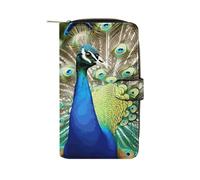 FekiLoot Beautiful Peacock Wallet for Men Women Large Capacity Purse Clutch Bag Handbag Checkbook Cash Credit Cards