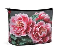 FekiLoot Beautiful Peony Flower Toiletry Bag Travel Cosmetic Bag with Zipper Personalized Makeup Pouch Makeup Pouch for Women for Use in Daily Life Travel Other Occasions