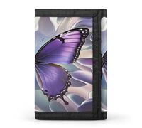 FekiLoot Beautiful Purple Butterfly Art Men's Wallet Extra Capacity Trifold Wallet Thin & Stylish Trifold Card Holder with ID Window