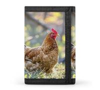 FekiLoot Beautiful Rooster Hen Wallet Slim Trifold Wallets with Multiple Card Slots Credit Card Holder Pocket Coin Purse