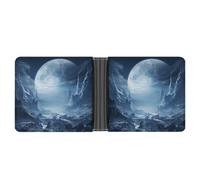 FekiLoot Beautiful Scenery Images Leather Wallet Double-Sided Different Images Bifold Wallet Ultra Strong Stitching Slim Wallets