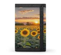 FekiLoot Beautiful Sunflower Field Sunset Wallet Slim Trifold Wallets with Multiple Card Slots Credit Card Holder Pocket Coin Purse