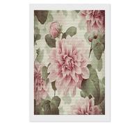 FekiLoot Beautiful Vintage Pink Flower Diamond Art Kits for Adults Diamond Paintings Kits for Beginners DIY Full Drill Round Rhinestone Gem Art Crafts Paintings for Home Wall Decor