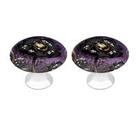 FekiLoot Beetle Nigella Petal Cabinet Knobs Kitchen Cabinet Handles Round Closet Handles Stainless Steel Drawer Pulls for Closet Dresser Wardrobe Cupboard Furniture 2 Pack