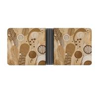 FekiLoot Beige And Brown Leather Wallet Double-Sided Different Images Bifold Wallet Ultra Strong Stitching Slim Wallets