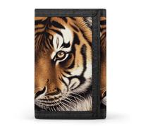 FekiLoot Bengal Tiger Wallet Compact Blocking Trifold Wallets with Zipper Minimalist Purse Wallet Credit Card Holder