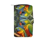 FekiLoot Bird Parrot Painting Wallet for Men Women Large Capacity Purse Clutch Bag Handbag Checkbook Cash Credit Cards