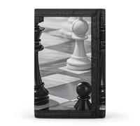 FekiLoot Black And White Chess Wallet Men's Trifold Wallet Extra Capacity Credit Card Holder Cards Purse Front Pocket